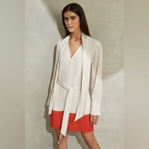 NWT REISS Marta Color Blocked Tie Neck Dress